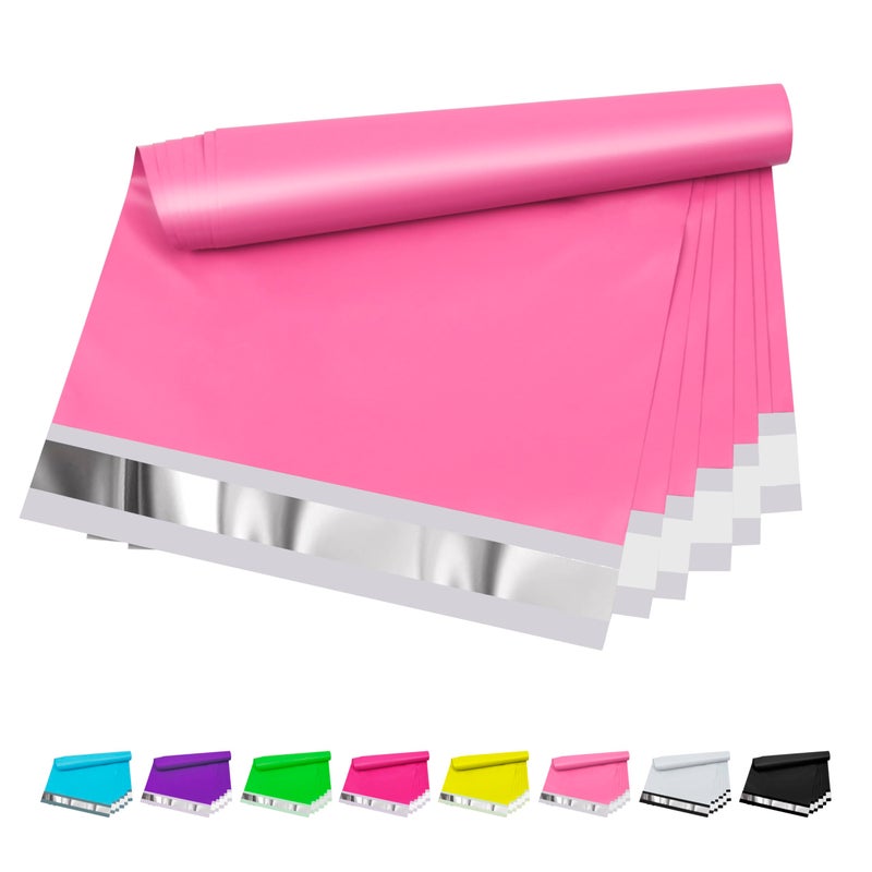 Vapulcio Poly Mailers 10x13 Inch 100 Pcs - Pink Waterproof Shipping Envelopes for Small Business with Tear Resistance and Self-Sealing Feature - Ideal Packaging Bags for Mailing, Shipping, and More - Image 1